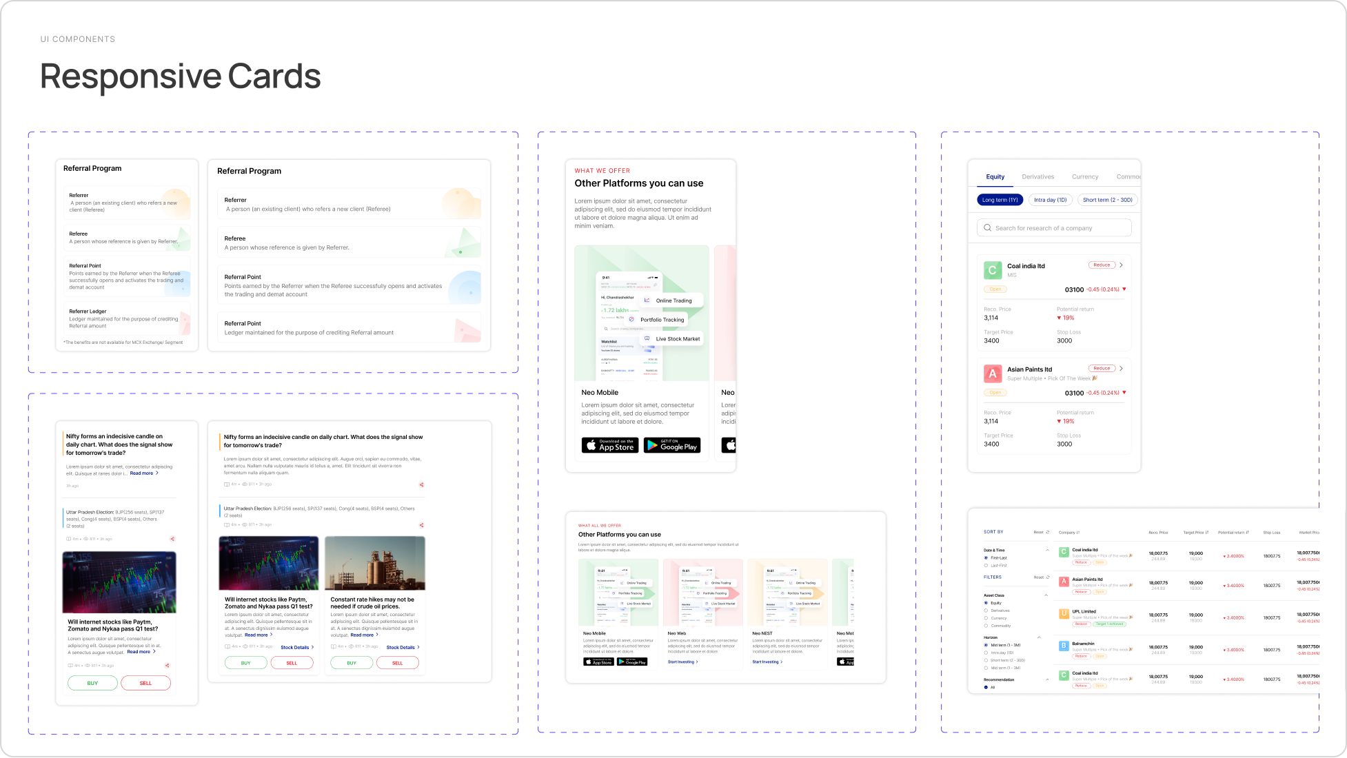Design system: responsive cards
